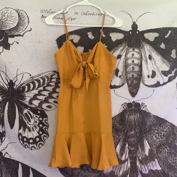 Princess Polly Alayna Mini Dress Mustard - Picture 2 of 4